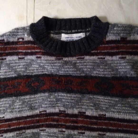 Vintage Benetton Aztec Pattern Wool Sweater - Picture 8 of 15